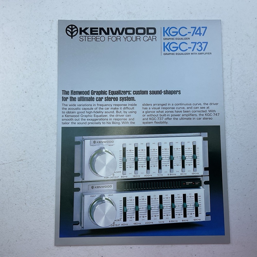 Vintage Kenwood KGC-747 KCC-737 Graphic Equalizer Original Dealer Brochure