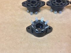 (4) Four Eight Pin Octal Vacuum Tube Socket Vintage 1960s Bakelite 8-Pin