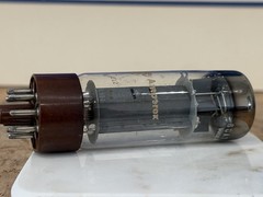 Amperex Bugle Boy EL34 6CA7 Tube XF4 DD Getter Brown Base Holland TV7 TESTED +