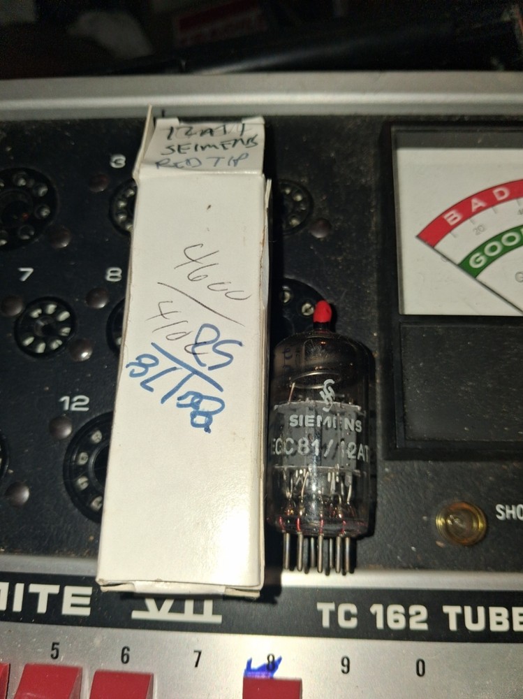 1 Strong Test Nos Medical red tip Siemens Germany 12AT7 tube #A5