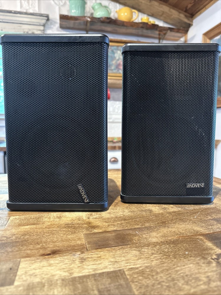Vintage Mini Advent Bookshelf Indoor Outdoor Speakers Pair Tested Working