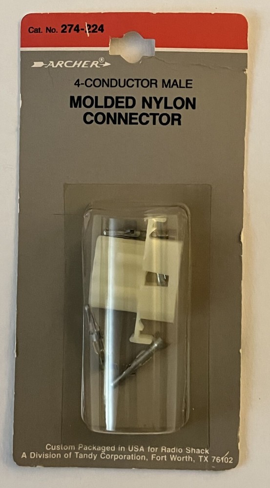 Radio Shack Molded Nylon Connector Male 274-224 Archer Tandy 🔥NEW NOS💥