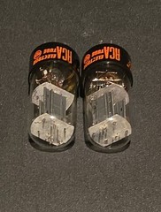 RCA 6SN7 GTB TUBE 1968 GLOW TOPS 2 HOLE TOUGH DOGs TALL BOTTLE MATCHING SET NIB