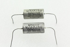 New Qty 2 Matched Pair Sprague Vitamin Q .22uF 300V PIO Capacitors NOS USA 1965