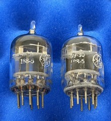 Two GE 6386 Tubes / Amplitrex Tested +100% / D Getter / X3 Mica /Black Plates