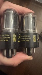 PAIR NOS GE For Zenith 6EA7 BLACk Plates Side Getter Audio TUBES