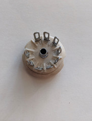CERAMIC WHITE 9 PIN TUBE SOCKET NOS CINCH MADE IN USA