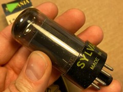 NOS NIB 1950s Sylvania 12V6GT Smoked-Glass Vacuum Tube Black Plates Guaranteed