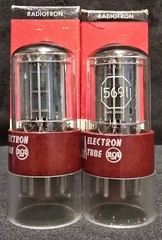 RCA 5691 6SL7 GT TUBE 1957 10,000 HOUR RED BASE PERFECT MATCHING SET NIB