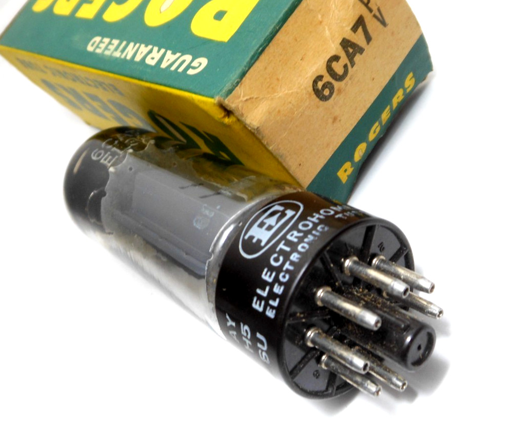 Mullard Blackburn EL34 6CA7 Brown Base Xf2 OO Getter Test NOS Electrohome