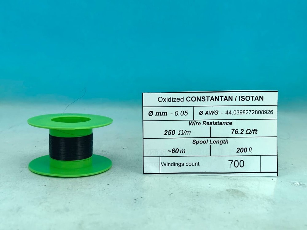 200ft 60m O ISOTAN Constantan 44.0AWG 0.05mm 250.0 O/m 76.0 O/ft Resistance WIRE