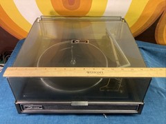 GARRARD 40b 4 Speed Turntable Record Player W Dust Cover WORKS SEE VIDEO England