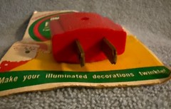 New Vintage Crescent On-Off Flasher Christmas Tree Light Plug 100 Watts