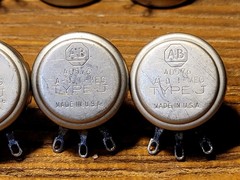 (AB)Allen Bradley 100K ohm Log/Audio Taper potentiometer ampex parts…!!! 1pair