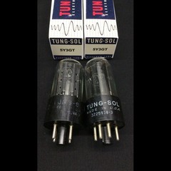 GREAT PAIR TUNG SOL 5Y3GT Black Plate D Getter Vintage VACUUM TUBES H.9164