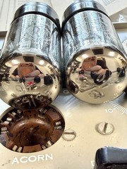 NOS MATCHED PAIR MULLARD VALVO GZ34 F32 Tubes TV7 Tested 63/63 63/62 & Min=40/40