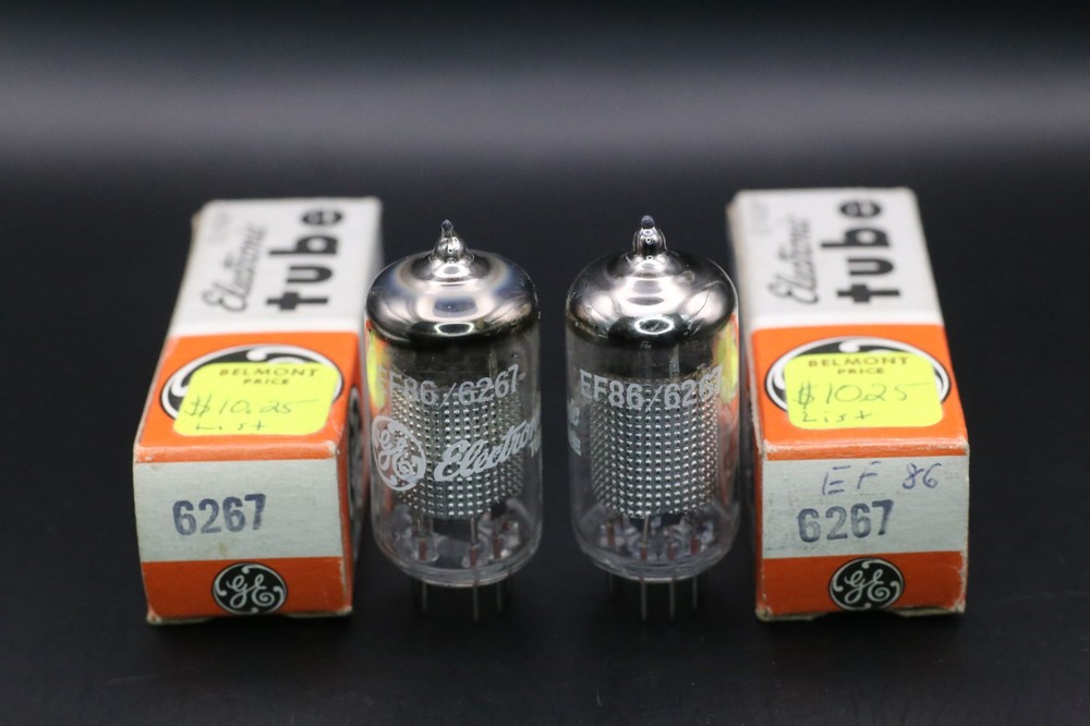 GE 6267 EF86 Pair – West Germany – Silver Mesh Shield – Cup Getter
