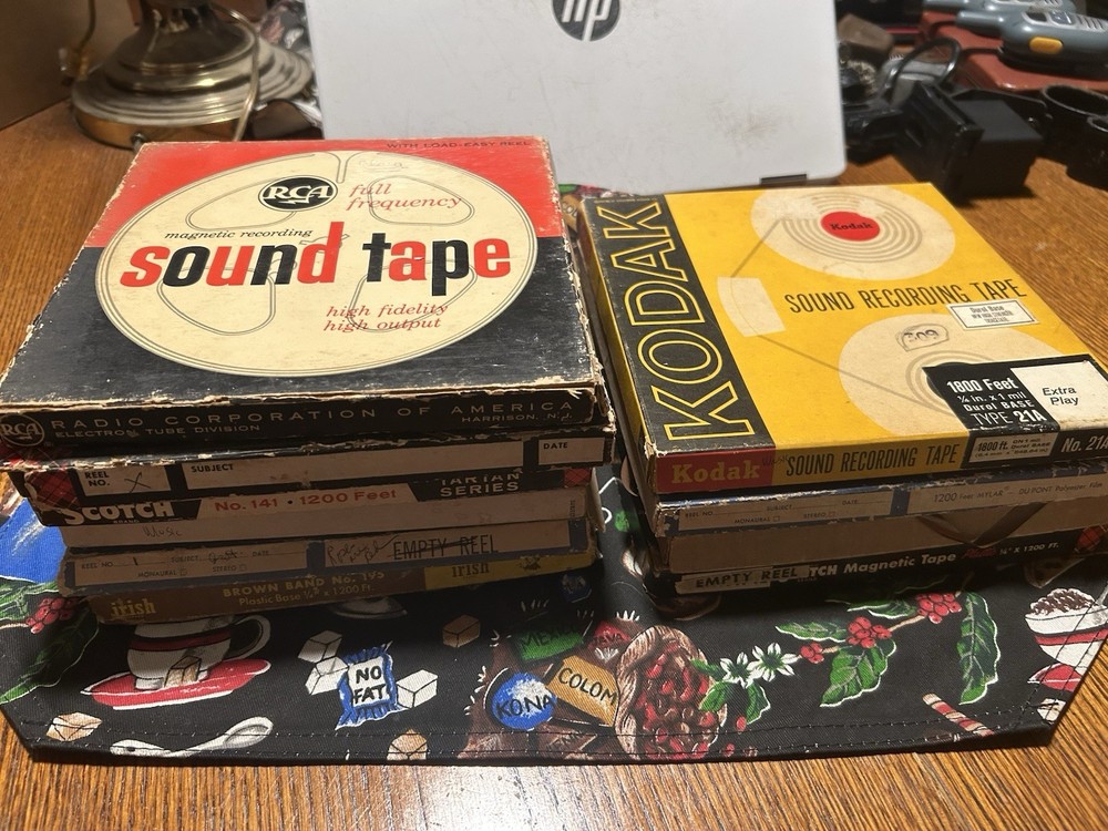 Lot of 10 Vintage Reel to Reel Tapes Scotch 7 Inch Unknown Content-Used
