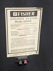 Fisher DS-810 3-Way Bass Reflex Hi-Fi Studio Standard 5-50W 8 OHM Speaker (Pair)