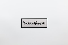 Rockford Fosgate Silver brushed aluminum Speaker Custom Logo Badge 106mmX39mm