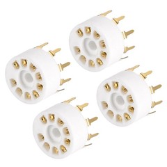 9pin Tube Socket Ceramics, PCB Tube Socket, Gold Plated for 12AX7 Tube 4pcs