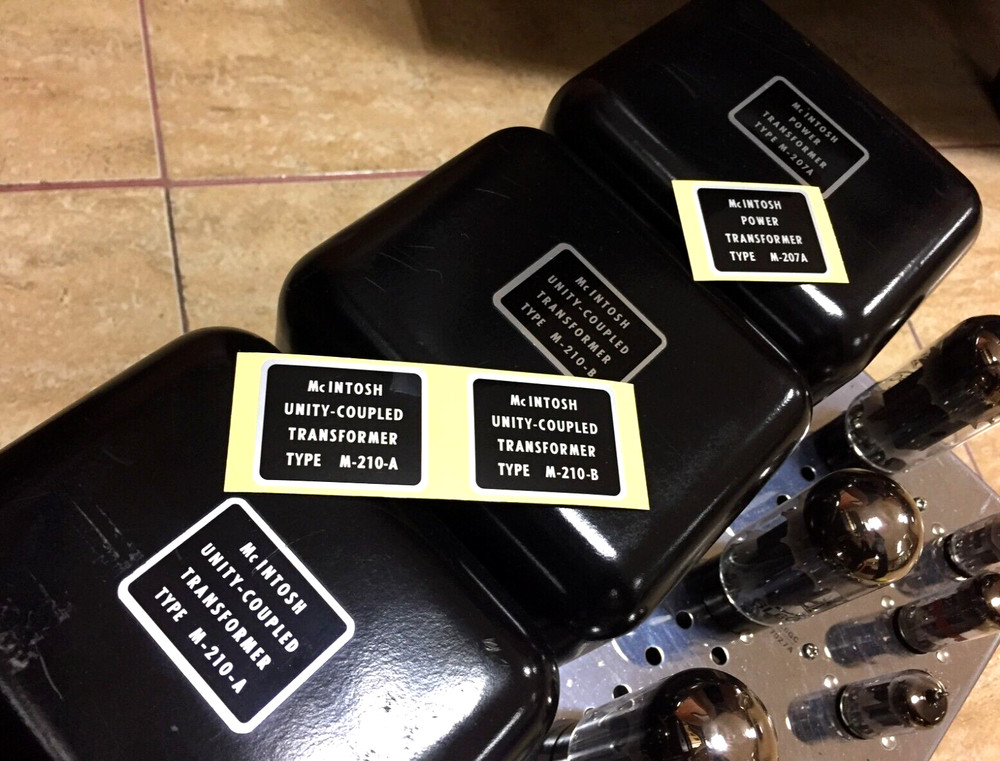 McINTOSH MC240 AMPLIFIER TRANSFORMERS DECAL LABEL STICKER SET – New Repro