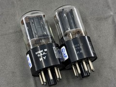 (2) RCA 6SN7GTB Vacuum Tubes Long Black Plates Bottom D Getters Tests Strong