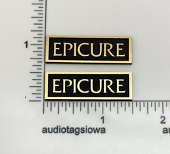 Epicure Speaker Badge Logo Emblem Custom Made Incised Gold Acrylic PAIR
