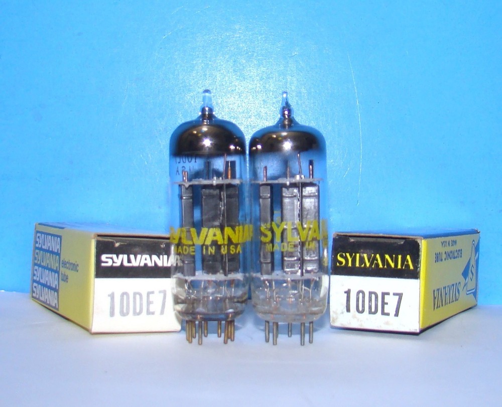 10DE7 NOS Sylvania radio audio vintage amplifier vacuum tubes 2 valves tested