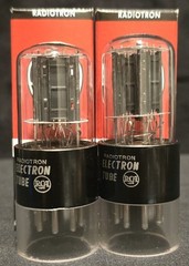 RCA 6SN7 GTB TUBE 1962 TOUGH DOGS 2 HOLE BLACK LADDER PLATES MATCHING SET