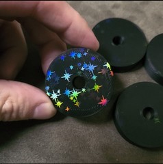 Groovy Stars Reflective 45 RPM 7” Universal Record Player Adapter Fits All