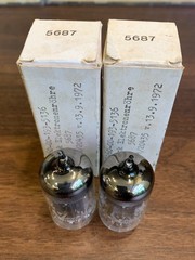 2 Tubes 5687-GB Sylvania Gold Pin – NOS NIB – Matched Pair – Same lot (Rare)