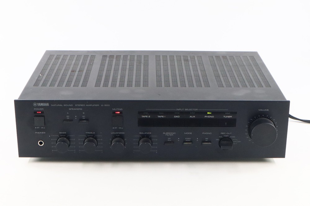 Yamaha A-500 Natural Sound Stereo Amplifier Japan w PHONO Vintage 1980s Working