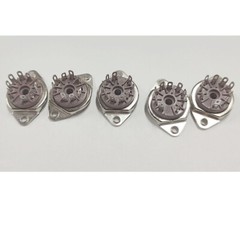 (5PCS)- 9 Pin For Belton Socket, Bottom Mount Micalex .75″ Chassis Hole US
