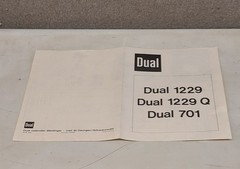 Dual 1220/ 1229Q/701 Turntable Mounting & Assembly Instructions