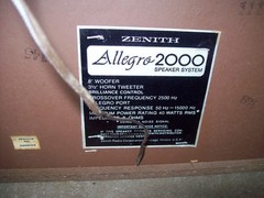 Vintage 1970s Zenith Allegro 2000 Floor Speaker Pair Wood Grain TESTED WORKING