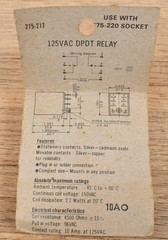 NEW Archer Electronics 125VAC DPDT Plug-In Relay 275-217B Vtg Tandy Radio Shack