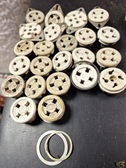 Vintage 4 Pin Ceramic Tube Coil Socket Lot Used
