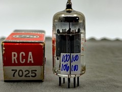 Balanced NOS RCA 7025 Short Gray Plates Halo Getter NIB Cond Tests NOS Amplitrex