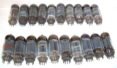Lot (20) GE-made 6CG7 tubes,radio,amp,gray plates,center shield,6FQ7,twin triode