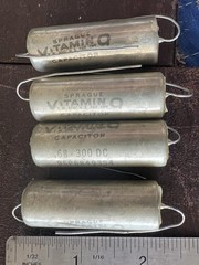 Vintage Sprague Vitamin Q .68uF 300V PIO Capacitors 96P68493S4 Lot of 4