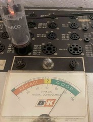 Pair Matsushita made EL34 Power Tubes Strong 10 out of 15 on Orange Tester