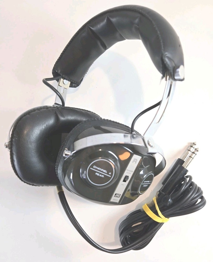 Vintage JVC Model 5944 4 Channel Hi-Fi Stereo Headphones Headset TESTED *READ*