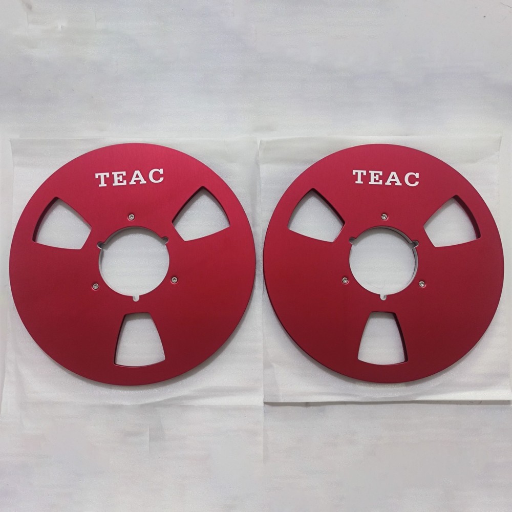 One Pair 10.5” Red TEAC Tape Reel Aluminum For Reel To Reel Tape Recorder