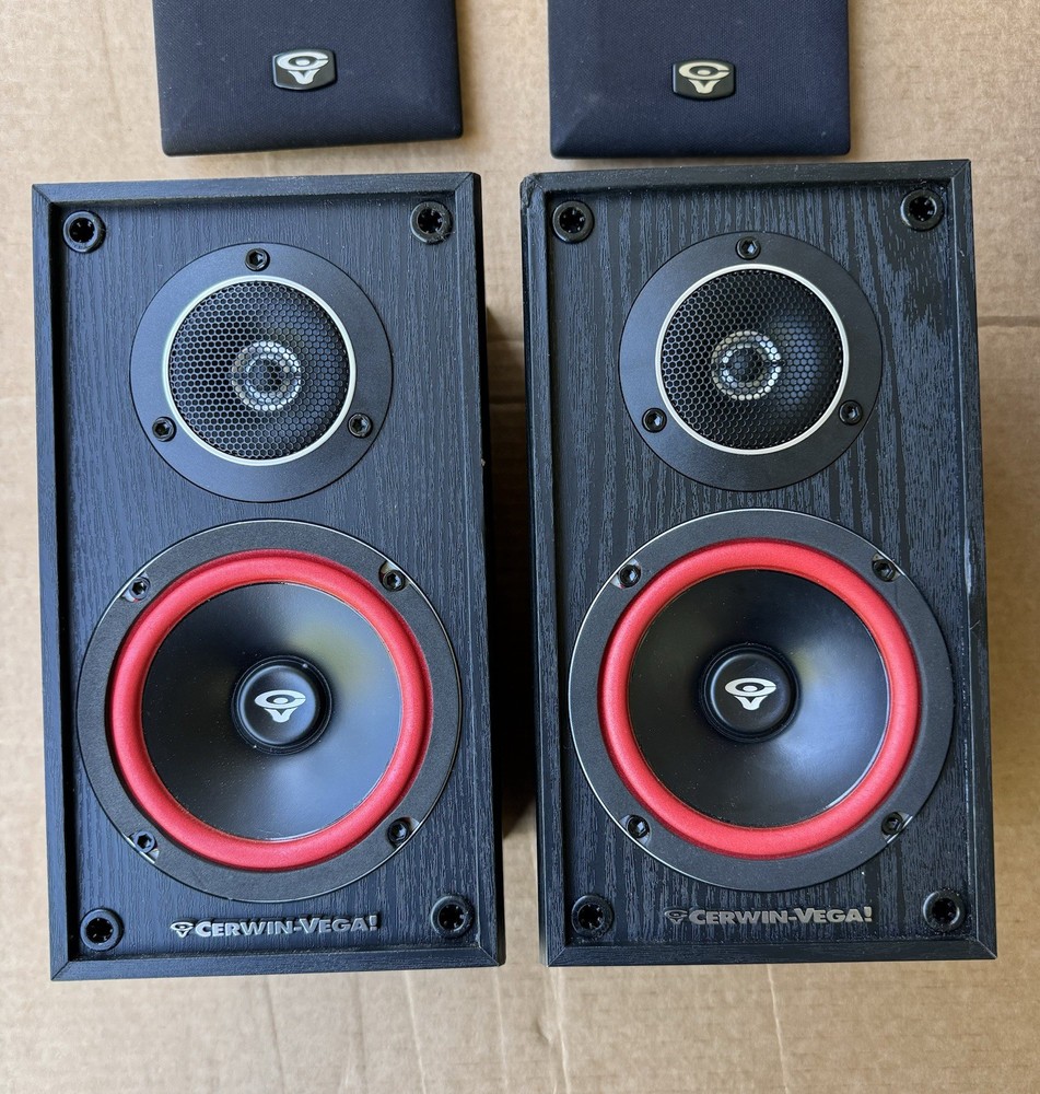 Cerwin-Vega! VE-5M Bookshelf Speakers (Pair) Working Tested See Pictures