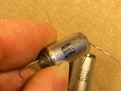 2 NOS Vintage Mial .0047 uf 630v Polystyrene Glass Capacitors 4700pf (Qty