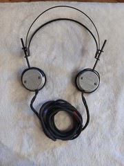 Cannon-Ball Empire USA Made Antique Metal Headphones Fabric Cord 1/4″ Plug Works