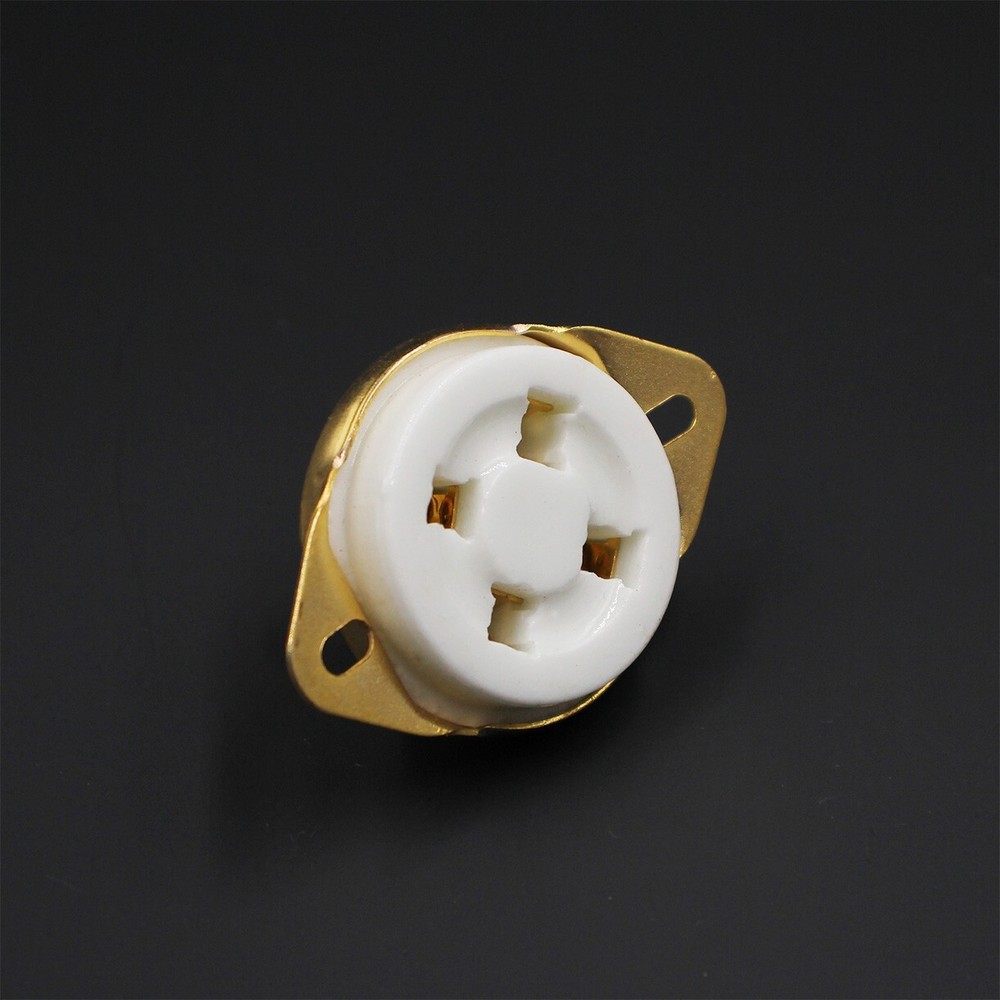 2pcs UX4 socket, 4pin golden tube socket