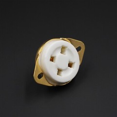 2pcs UX4 socket, 4pin golden tube socket