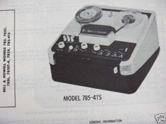 BELL & HOWELL 785, 785C, 785L, 785ST-4, 785X, & 785-4TS TAPE RECORDER PHOTOFACT